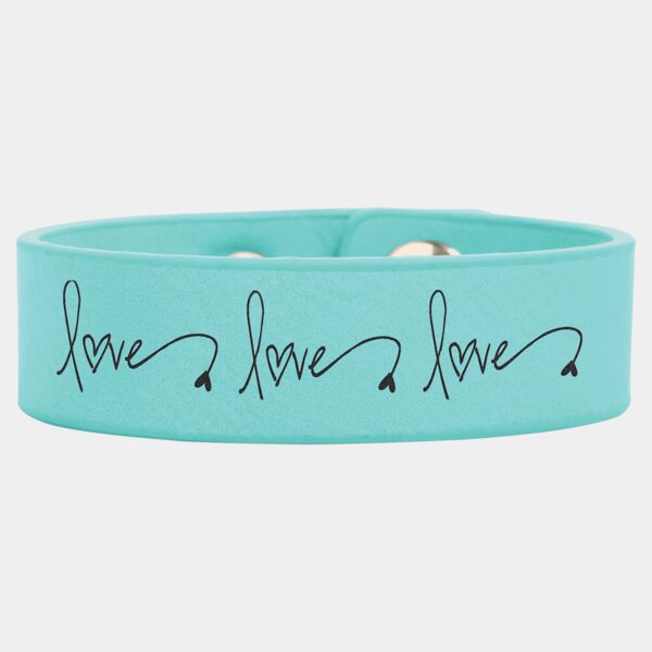 8 1/2" x 3/4" Laserable Leatherette Youth Cuff Bracelet Thumbnail