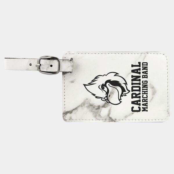 4 1/4" x 2 3/4" Marble Laserable Leatherette Luggage Tag Thumbnail