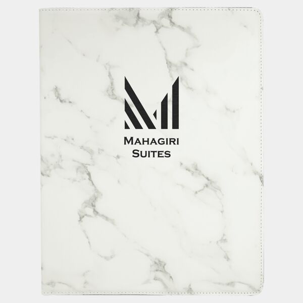 9 1/2" x 12" Marble Laserable Leatherette Portfolio with Notepad Thumbnail
