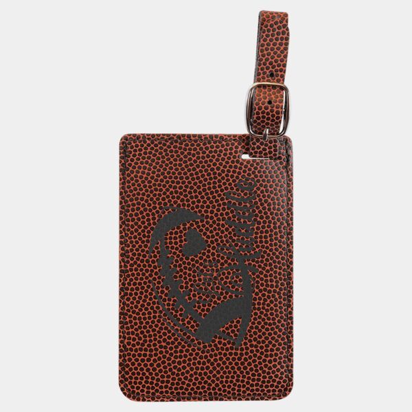 4 1/4" x 2 3/4" Football Laserable Leatherette Luggage Tag Thumbnail