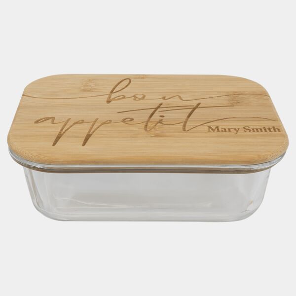 21 oz. Rectangle Glass Container with Lid Thumbnail