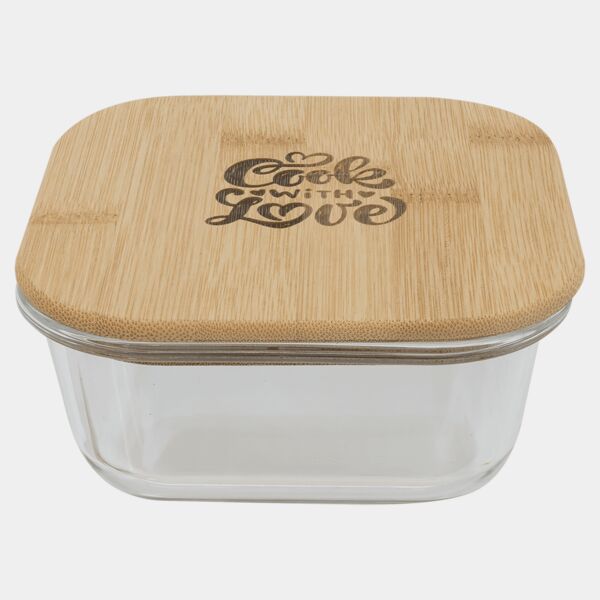 18 oz. Square Glass Container with Lid Thumbnail
