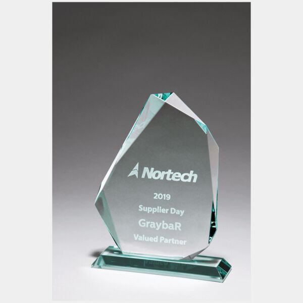 7 x 9 1/8" Iceberg Series Thick Jade Glass Award Thumbnail