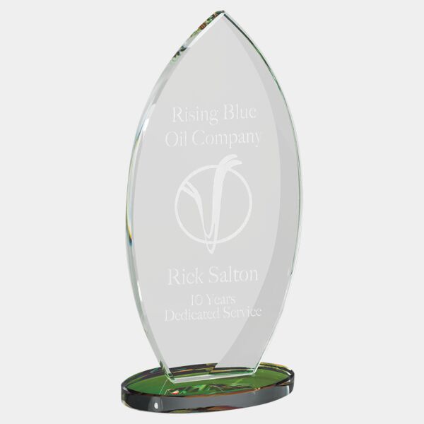 9 7/8" Flame Series Glass Award with Prism-Effect Base Thumbnail