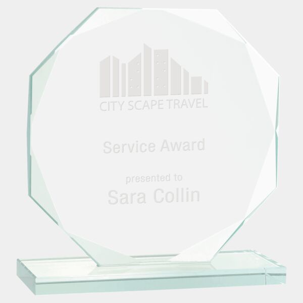 7 1/2" Octagon Jade Glass Award Thumbnail