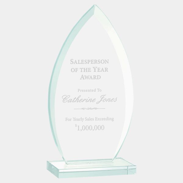 7 3/4" Oval Jade Glass Award Thumbnail