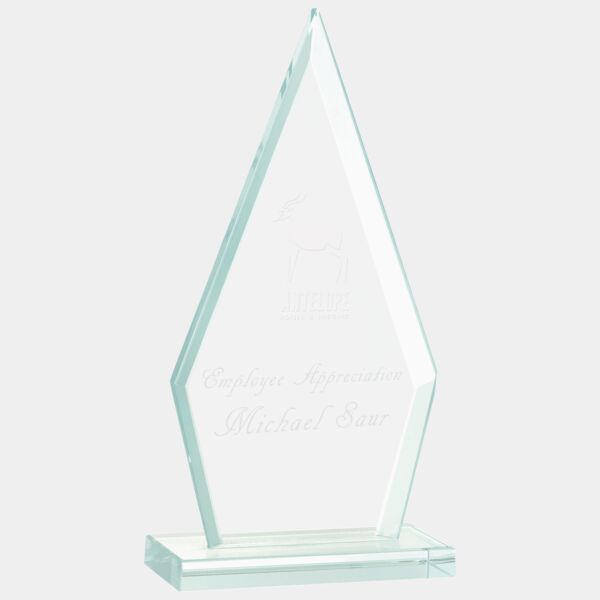 7 1/2" Triangle Jade Glass Award Thumbnail