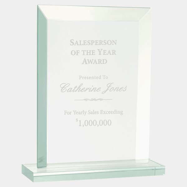 8 1/2" Rectangle Jade Glass Award Thumbnail