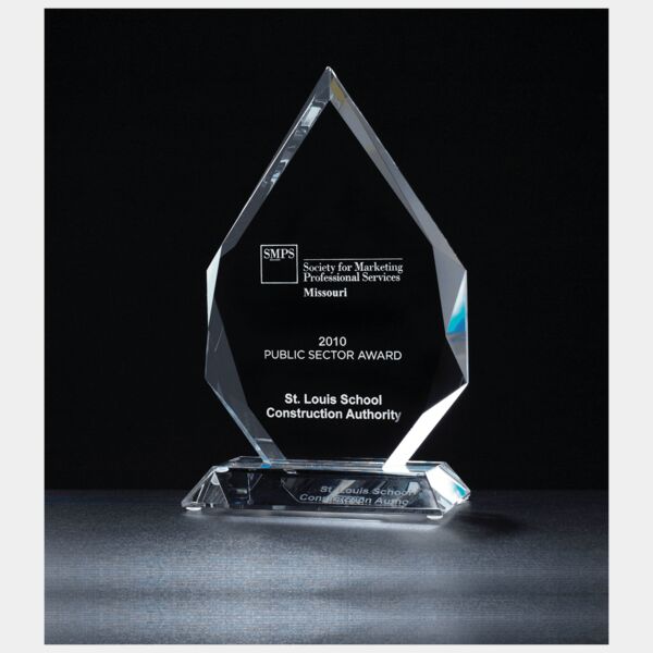 5 3/8" x 8 7/8" Flame Series Multi-Faceted Optical Crystal Award Thumbnail
