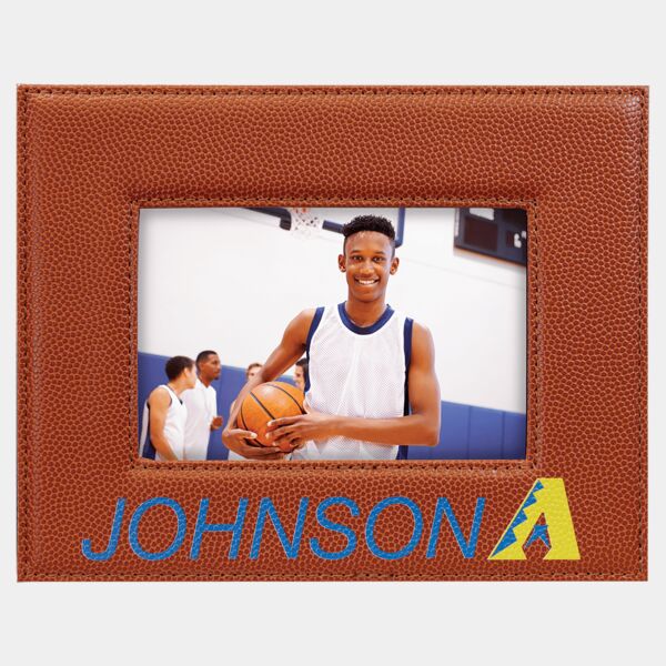 4" x 6" Basketball Laserable Leatherette Photo Frame Thumbnail