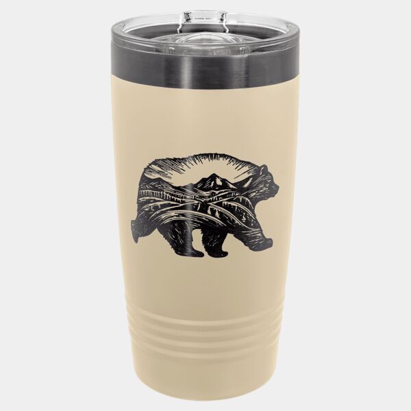 Polar Camel 20 oz. Warm Sand/ ION-Plated Ringneck Tumbler with Slider Lid Thumbnail