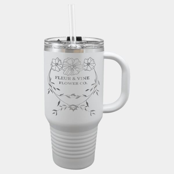 Polar Camel 32 oz. Travel Mug with Snap Lid and Straw Thumbnail