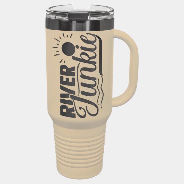 Polar Camel 40 oz. Warm Sand/ Travel Mug with Handle & Straw Thumbnail