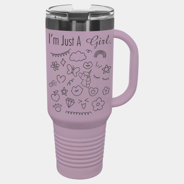 Polar Camel 40 oz. Moody Lilac/ Travel Mug with Handle & Straw Thumbnail