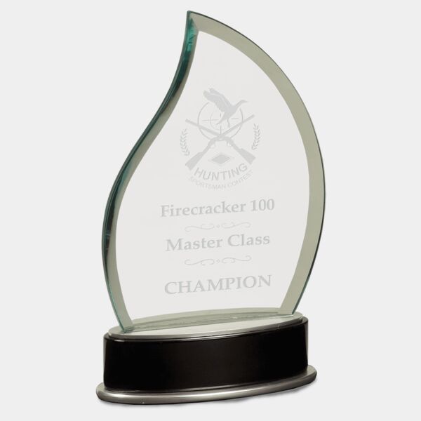 8 3/4" Jade Flame Metro Glass with and Piano Finish Base Thumbnail