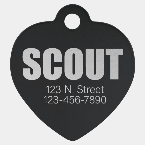 1 1/4" x 1 1/4" Laserable Anodized Aluminum Heart Pet Tag Thumbnail