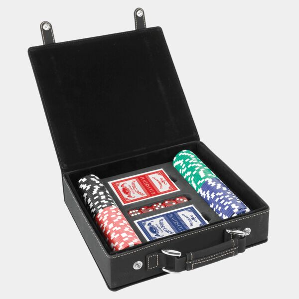 Laserable Leatherette 100 Chip Poker Set Thumbnail