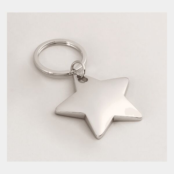 1 7/8" x 3" Polished Star Key Ring Thumbnail