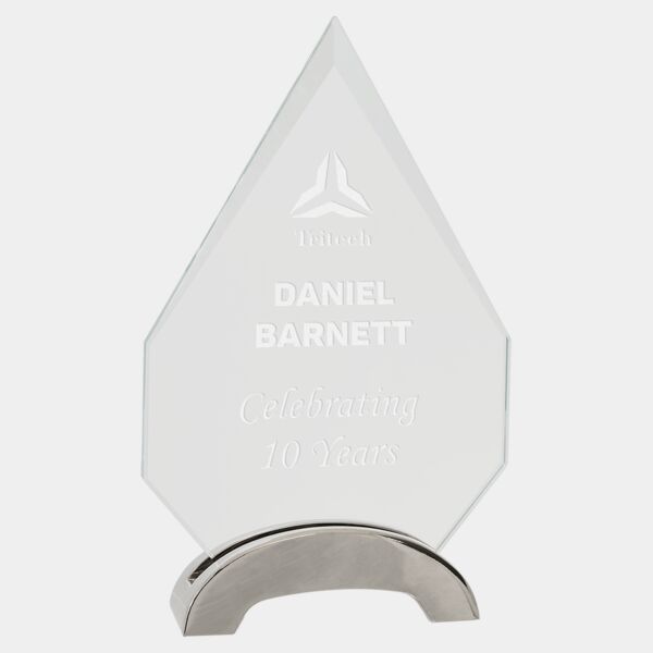 7 1/2" Diamond Platinum Glass with Arch Metal Base Thumbnail