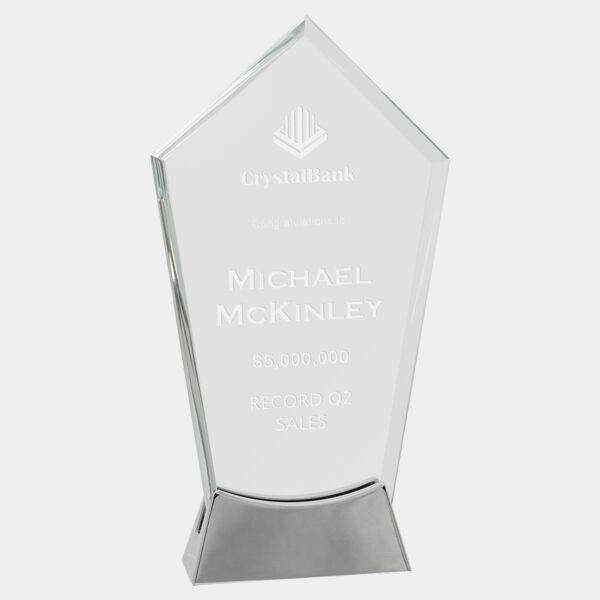 9 1/4" Peak Platinum Glass with Full Metal Base Thumbnail