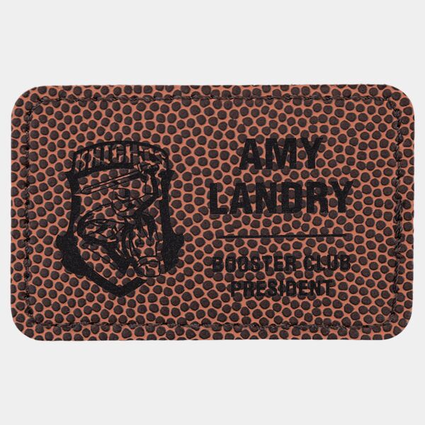 3" x 2" Rectangle Football Laserable Leatherette Patch with Adhesive Thumbnail
