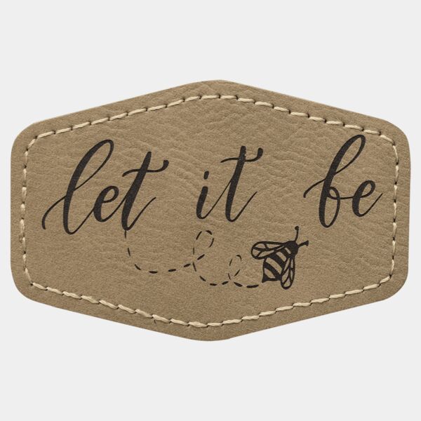 3" x 2" Hex Laserable Leatherette Patch with Adhesive Thumbnail