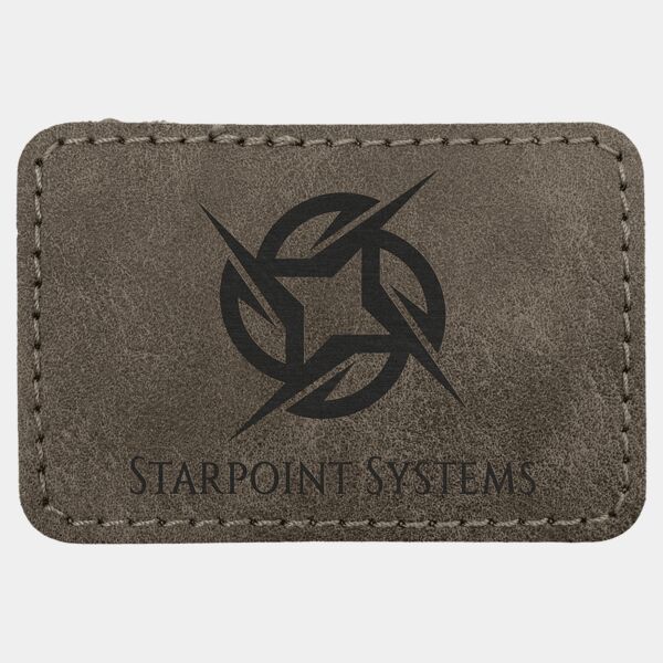 3" x 2" Dark Premier Laserable Leatherette Rectangle Patch with Kota Pro Adhesive - Creekside Collection Thumbnail