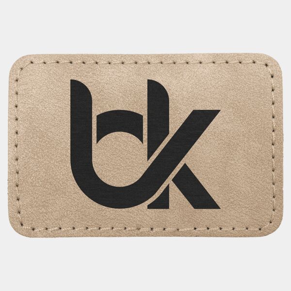 3" x 2" Light Tan Premier Laserable Leatherette Rectangle Patch with Kota Pro Adhesive - Creekside Collection Thumbnail
