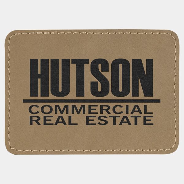 3 1/2" x 2 1/2" Laserable Leatherette Rectangle Patch with Kota Pro Adhesive Thumbnail