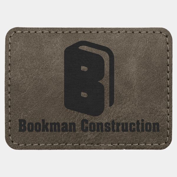 3 1/2" x 2 1/2" Dark Premier Laserable Leatherette Rectangle Patch with Kota Pro Adhesive - Creekside Collection Thumbnail