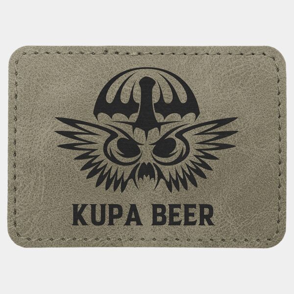 3 1/2" x 2 1/2" Light Premier Laserable Leatherette Rectangle Patch with Kota Pro Adhesive -Creekside Collection Thumbnail