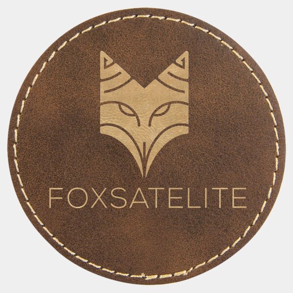 3" Round Rustic/ Laserable Leatherette Patch with Adhesive Thumbnail