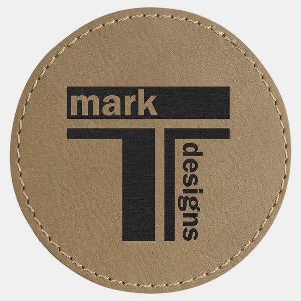 3" Laserable Leatherette Round Patch with Kota Pro Adhesive Thumbnail