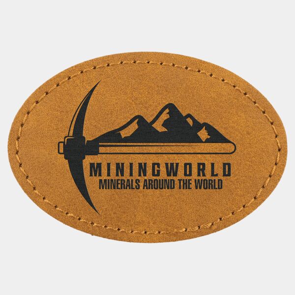 3" x 2" Premier Laserable Leatherette Oval Patch with Kota Pro Adhesive - Creekside Collection Thumbnail