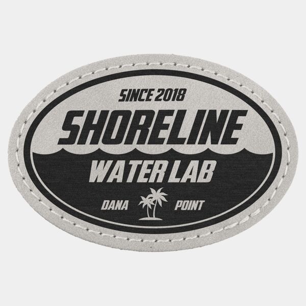 3" x 2" Light Premier Laserable Leatherette Oval Patch with Kota Pro Adhesive - Creekside Collection Thumbnail