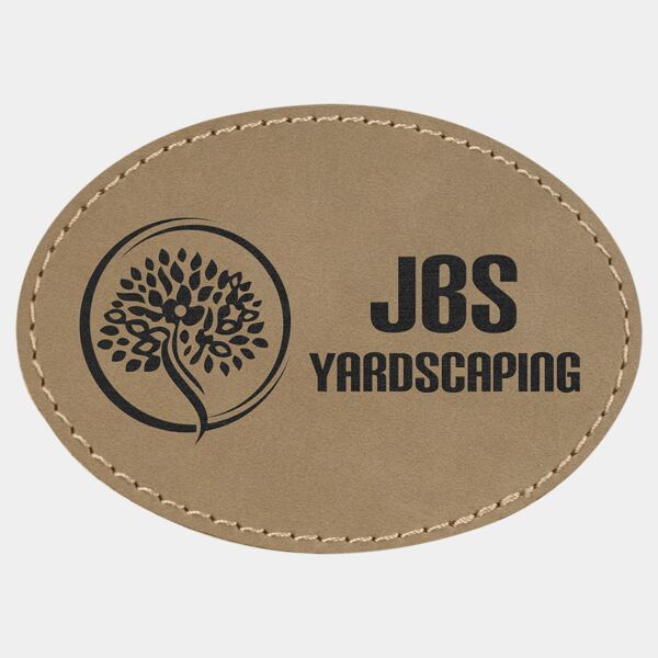 3 1/2" x 2 1/2" Laserable Leatherette Oval Patch with Adhesive Thumbnail