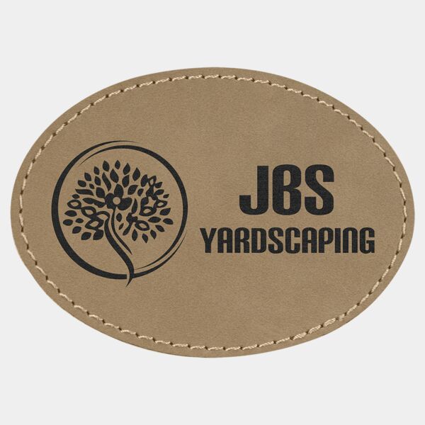 3 1/2" x 2 1/2" Laserable Leatherette Oval Patch with Kota Pro Adhesive Thumbnail