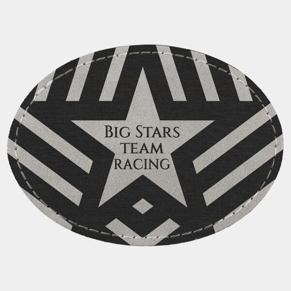 Oval Patch with Kota Pro Adhesive - Laserable Leatherette, Creekside Collection 3 1/2" x 2 1/2", Light Thumbnail