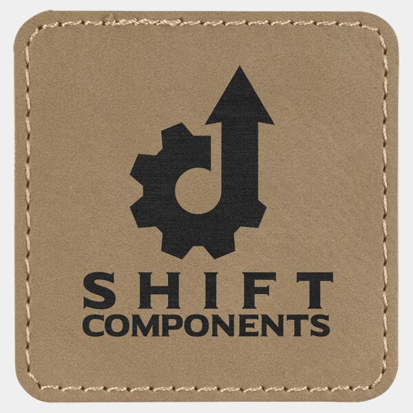 2 1/2" x 2 1/2" Laserable Leatherette Square Patch with Kota Pro Adhesive Thumbnail