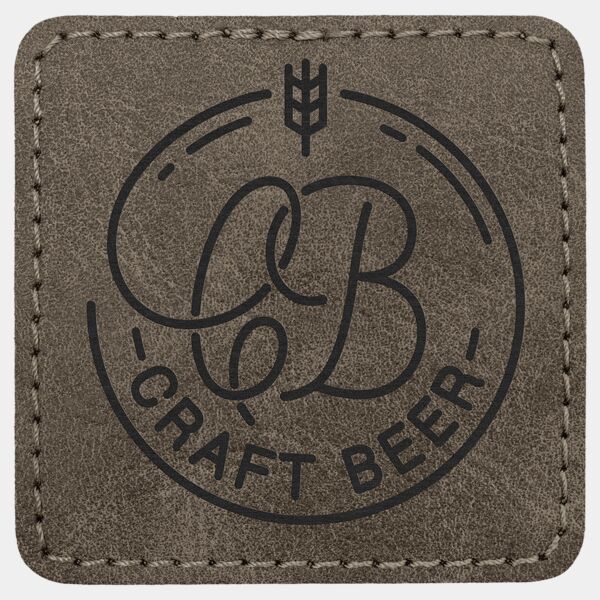 2 1/2" x 2 1/2" Dark Premier Laserable Leatherette Square Patch with Kota Pro Adhesive - Creekside Collection Thumbnail