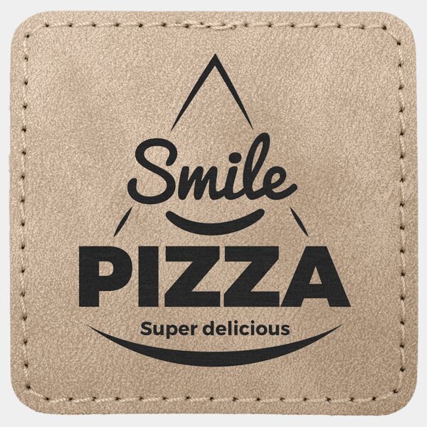 2 1/2" x 2 1/2" Light Tan Premier Laserable Leatherette Square Patch with Kota Pro Adhesive - Creekside Collection Thumbnail