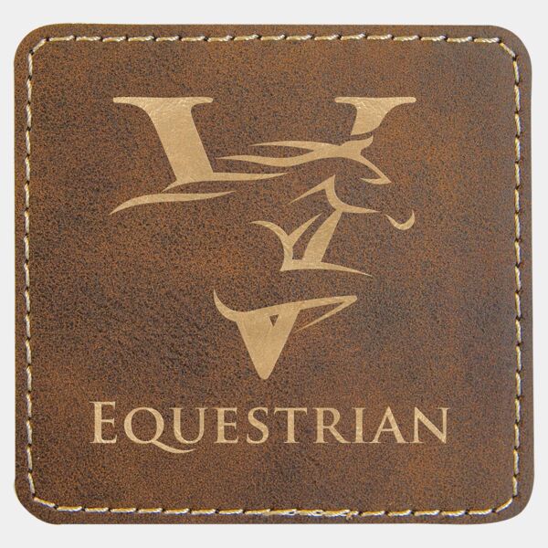 3" x 3" Square Rustic/ Laserable Leatherette Patch with Adhesive Thumbnail