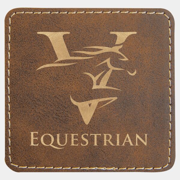 3" x 3" Rustic/ Laserable Leatherette Square Patch with Kota Pro Adhesive Thumbnail