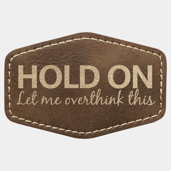 3" x 2" Rustic/ Laserable Leatherette Hex Patch with Kota Pro Adhesive Thumbnail