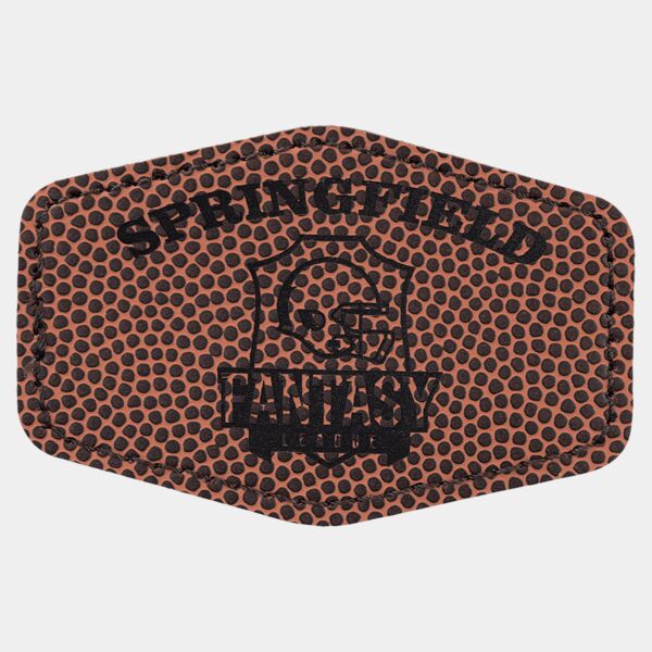 3" x 2" Football Laserable Leatherette Hex Patch with Kota Pro Adhesive Thumbnail