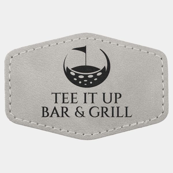 3" x 2" Light Premier Laserable Leatherette Hex Patch with Kota Pro Adhesive - Creekside Collection Thumbnail