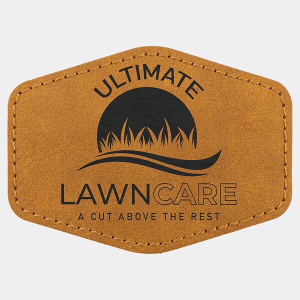 Hex Patch with Kota Pro Adhesive - Laserable Leatherette, Creekside Collection 3 1/2" x 2 1/2" Thumbnail