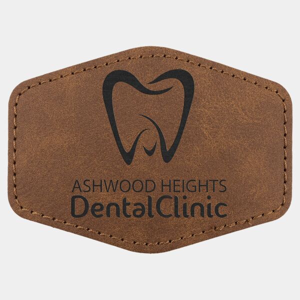 Hex Patch with Kota Pro Adhesive - Laserable Leatherette, Creekside Collecttion 3 1/2" x 2 1/2" Thumbnail