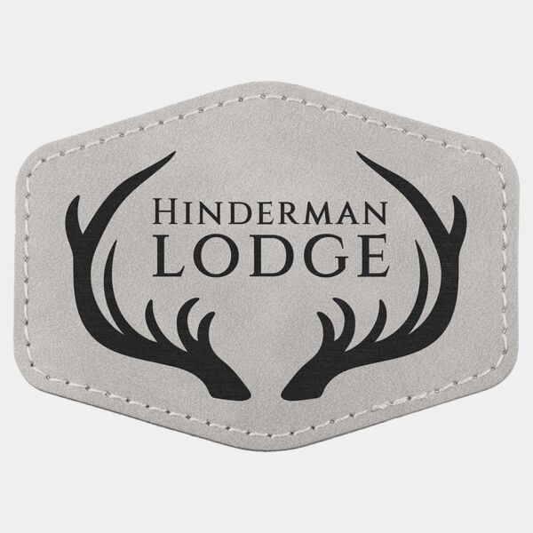 Hex Patch with Kota Pro Adhesive - Laserable Leatherette, Creekside Collection 3 1/2" x 2 1/2", Light Thumbnail