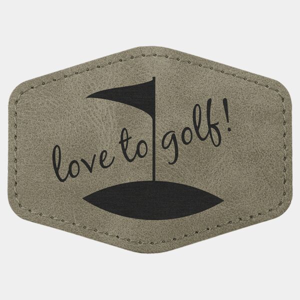 Hex Patch with Kota Pro Adhesive - Laserable Leatherette, Creekside Collection, 3 1/2" x 2 1/2", Light Thumbnail